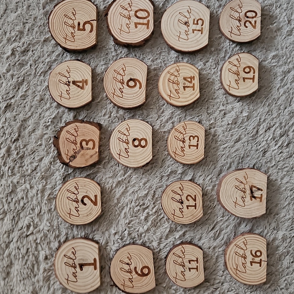 *PRICE FIRM* Rustic Wood Table Number Set